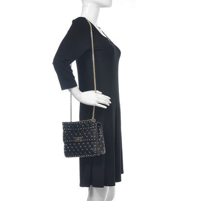 Valentino Garavani Lambskin Medium Rockstud Spike Shoulder Bag Black 2 of 11