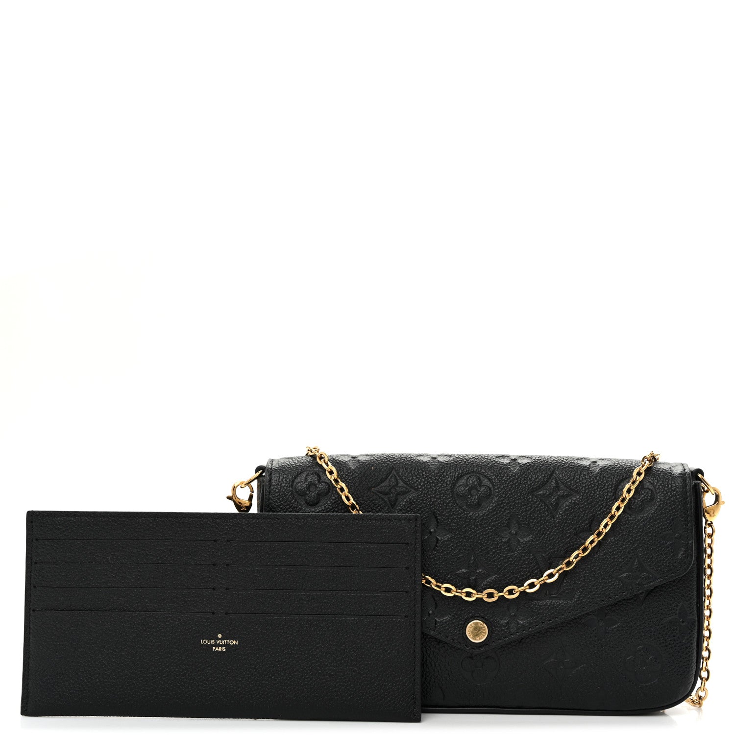 Louis Vuitton Empreinte Pochette Felicie Chain Wallet Black 3 of 10