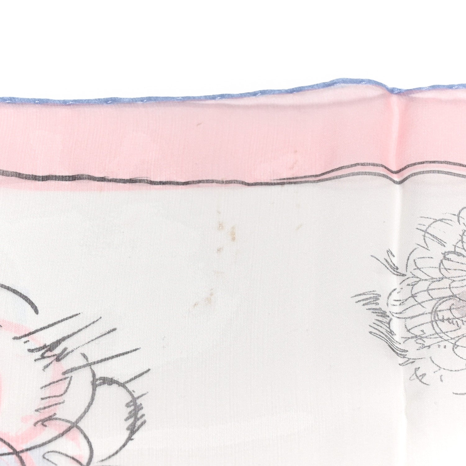 Chanel Silk Camellia Sketch Scarf White Light Pink 5 of 5