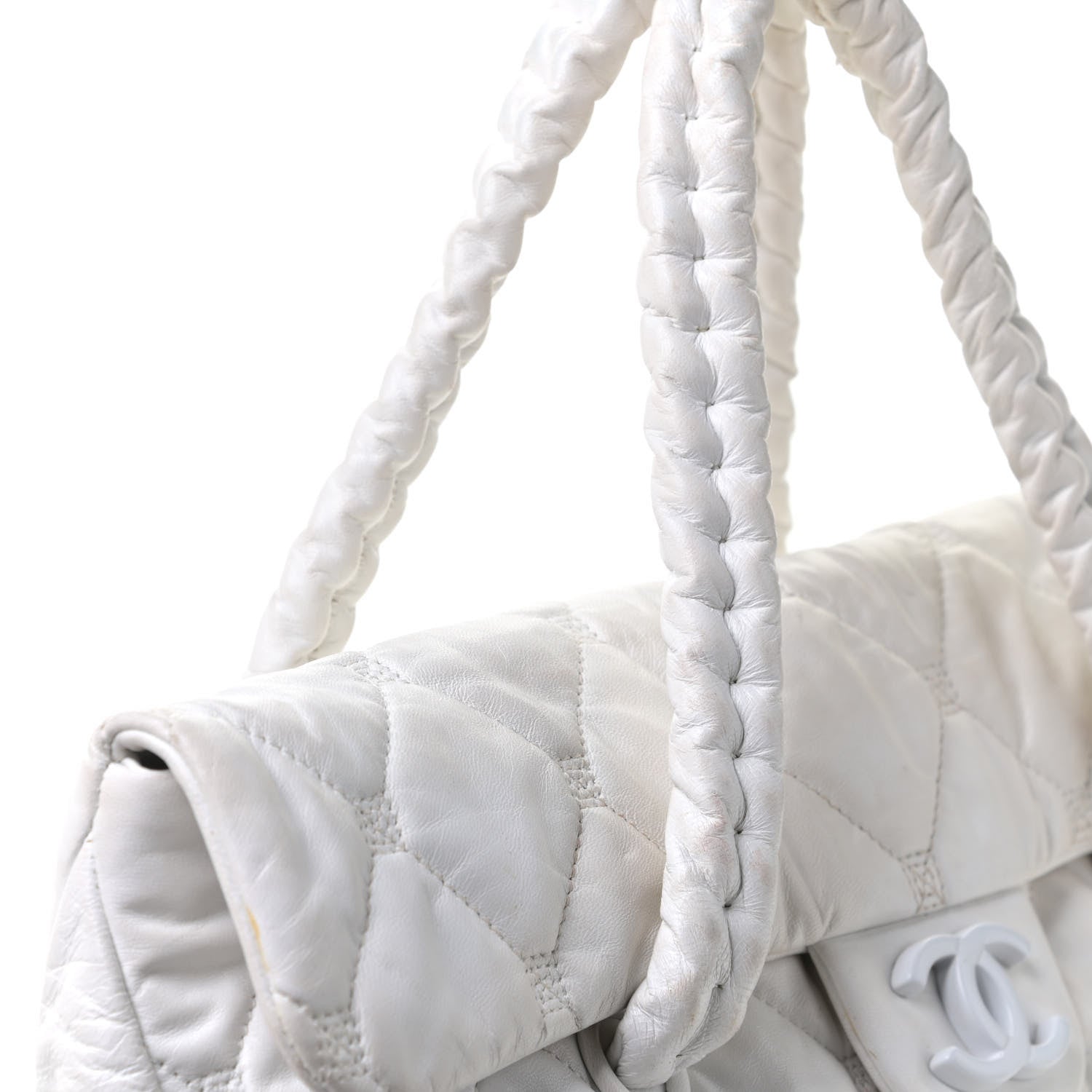 Chanel Quilted Lambskin Large Hidden Chain Flap Bag White 10 of 13