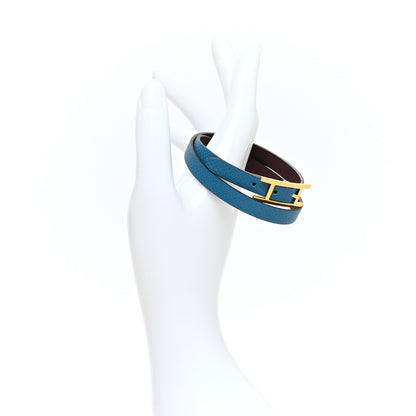 Hermes Epsom Swift Behapi Double Tour Bracelet S Bleu Izmir Rouge H 2 of 4
