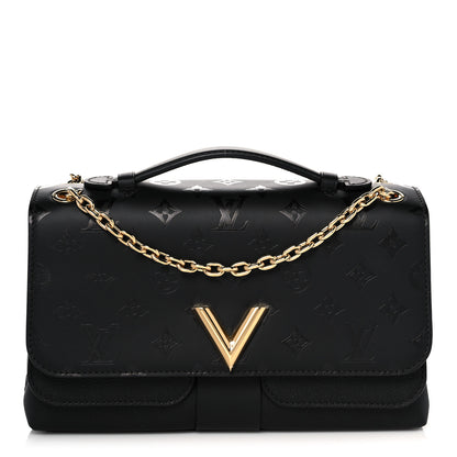 Louis Vuitton Monogram Cuir Plume Ecume Very Chain Bag Black 1 of 11