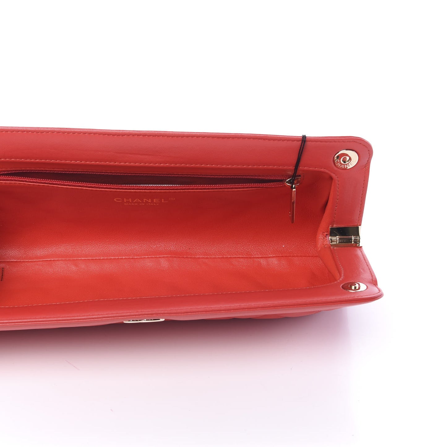 Lambskin Quilted Clutch Red