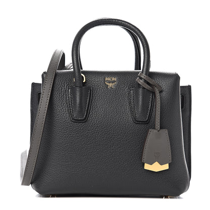MCM Grained Calfskin Mini Milla Tote Phantom Grey 1 of 8