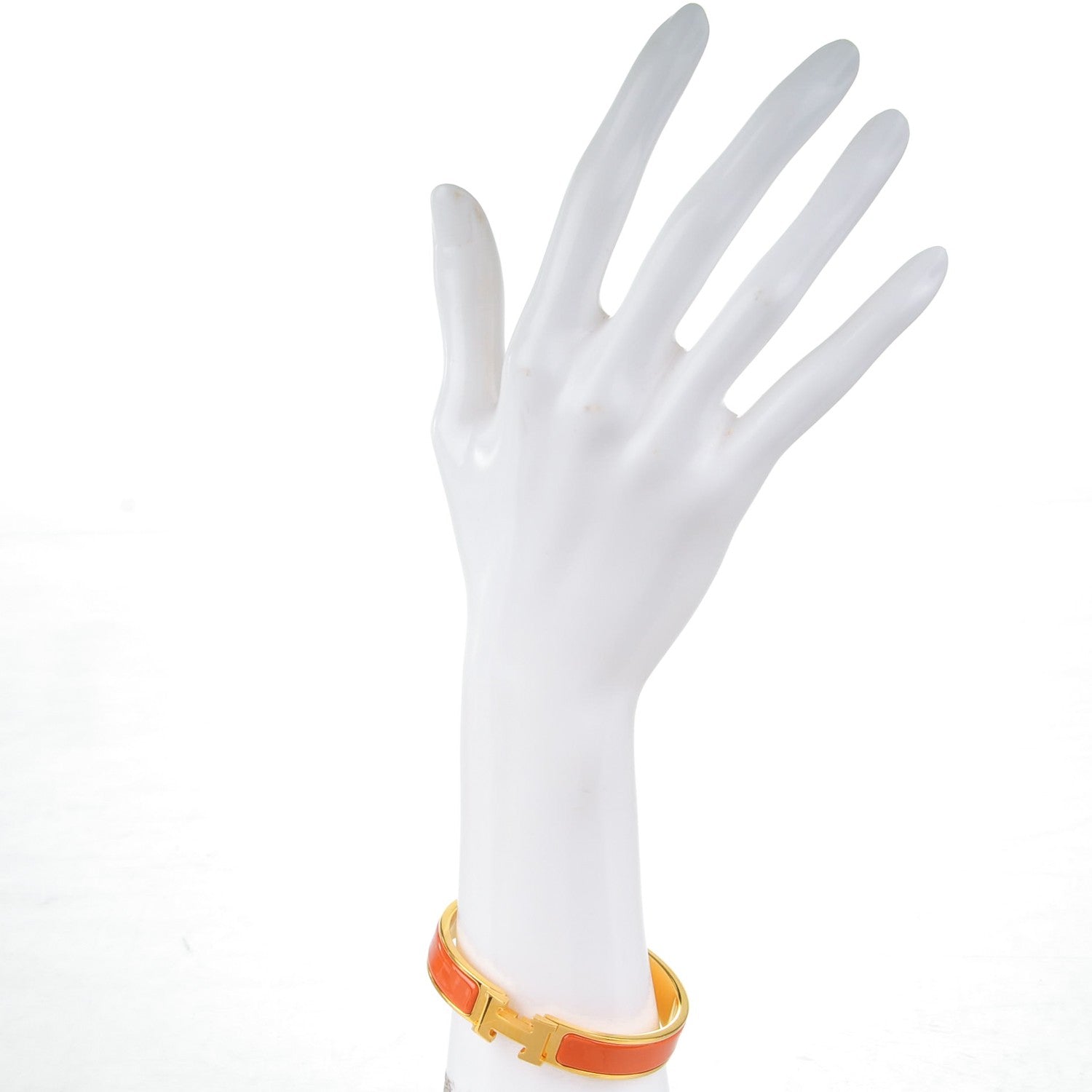 Hermes Enamel Narrow Clic Clac H Bracelet PM Orange 2 of 6