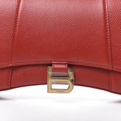 Balenciaga Grained Calfskin Small Hourglass Sling Shoulder Bag Dark Red 9 of 9