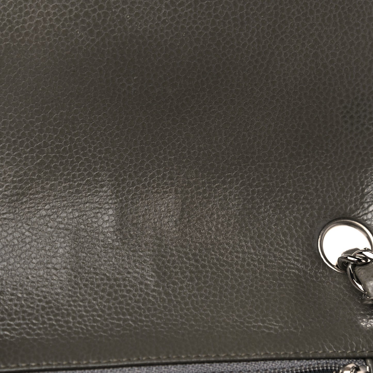 Caviar Quilted Mini Square Flap Dark Charcoal
