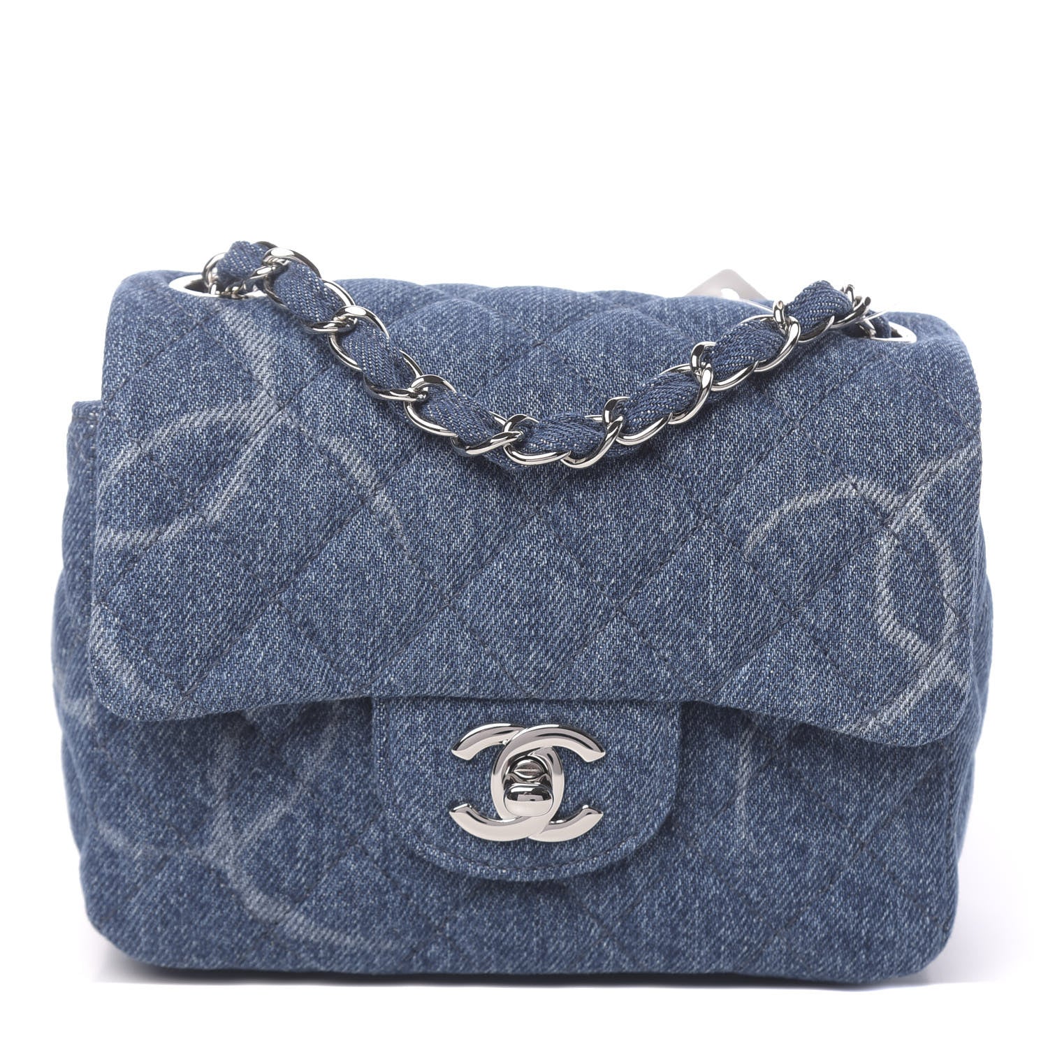 Chanel Denim CC Quilted Mini Square Flap Blue 1 of 11