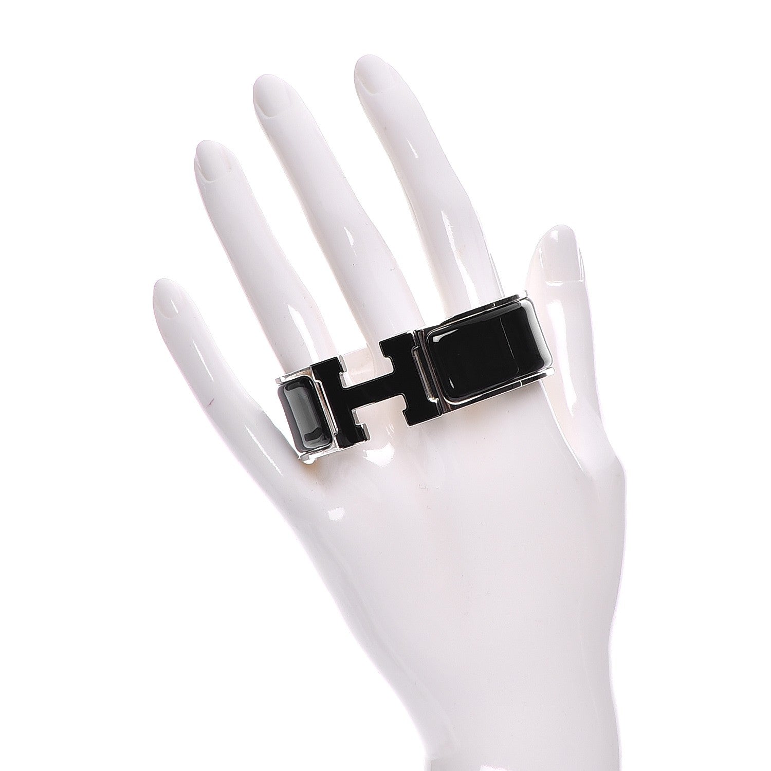 Hermes Enamel Wide Clic Clac H Bracelet PM Black 2 of 5