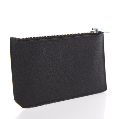 Saint Laurent Grained Calfskin 5 Fragments Zip Pouch Card Holder Black 3 of 8