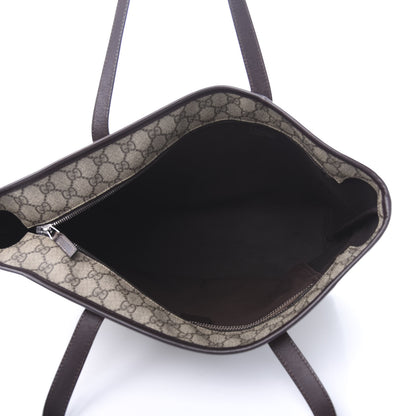 Gucci GG Supreme Monogram Medium Zippered Shopping Tote Dark Brown 5 of 11