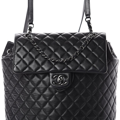 Chanel Lambskin Quilted Large Urban Spirit Backpack Black 7 of 9
