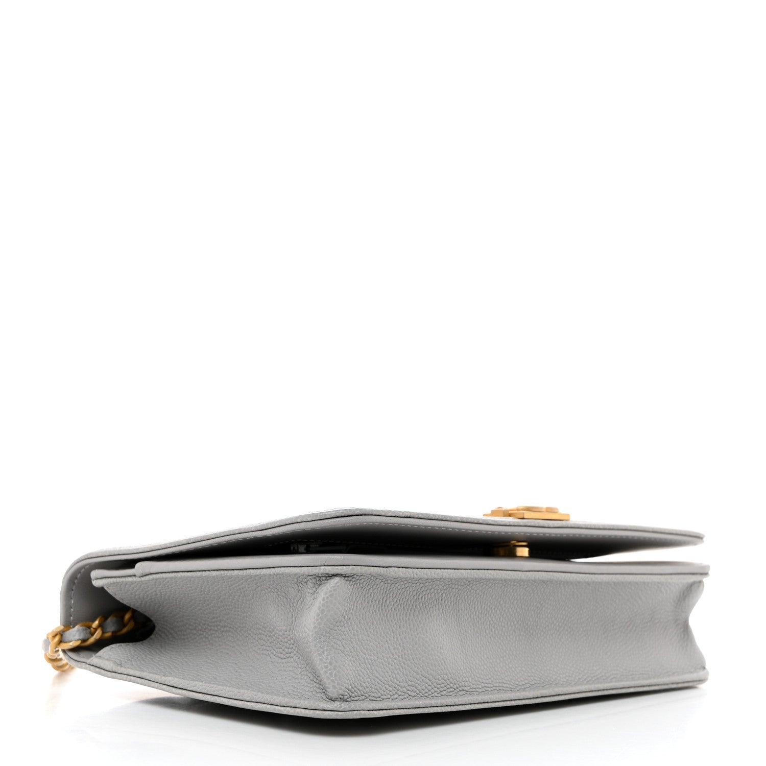 Chanel Caviar Quilted Boy Wallet On Chain WOC Grey 4 of 12