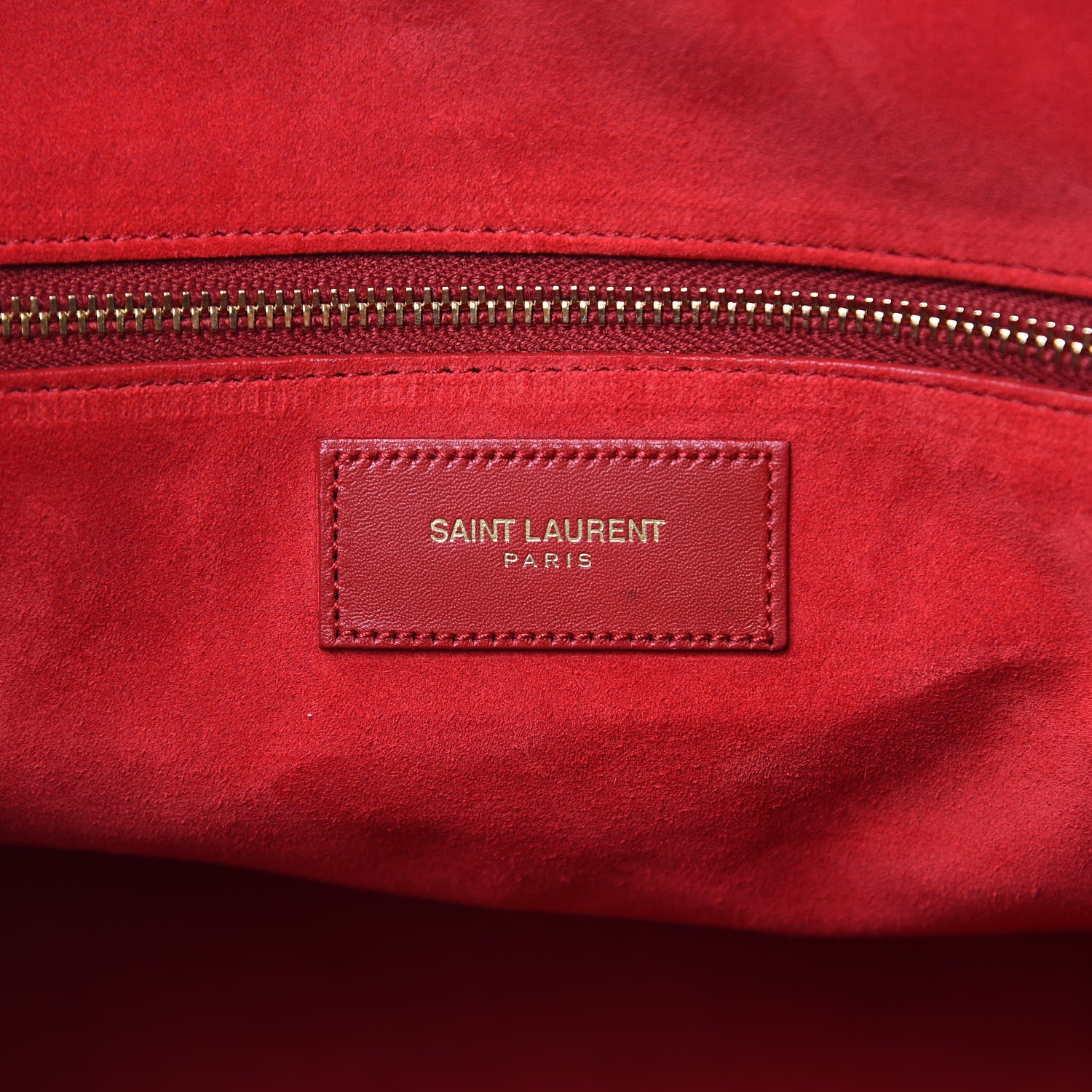 Saint Laurent Calfskin Classic Duffle 12 Red 6 of 12