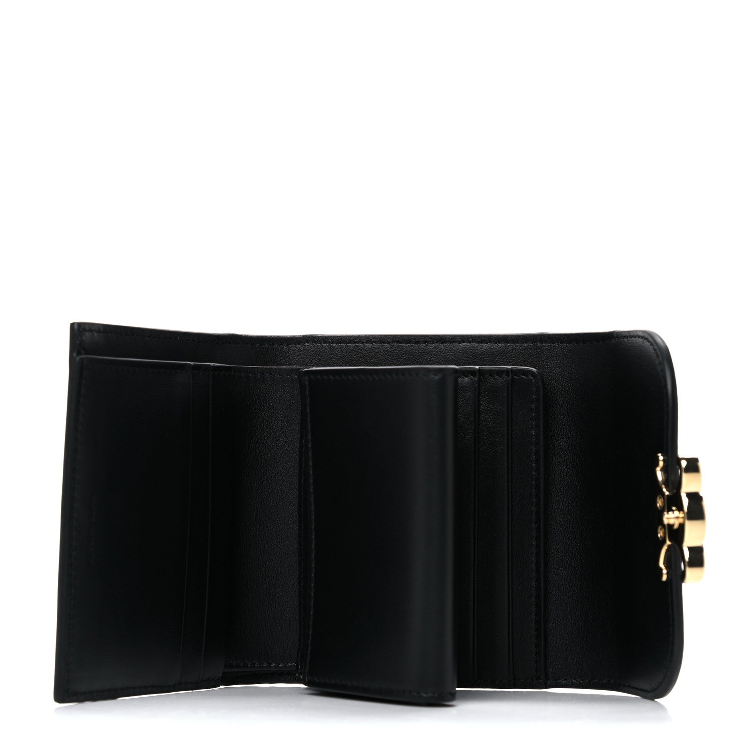 Celine Shiny Smooth Lambskin Small Triomphe Wallet Black 5 of 12