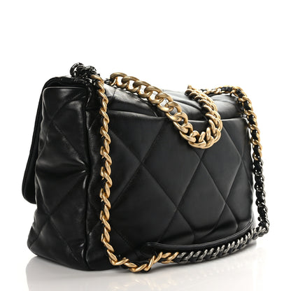Chanel Lambskin Quilted Maxi Chanel 19 Flap Black 3 of 9