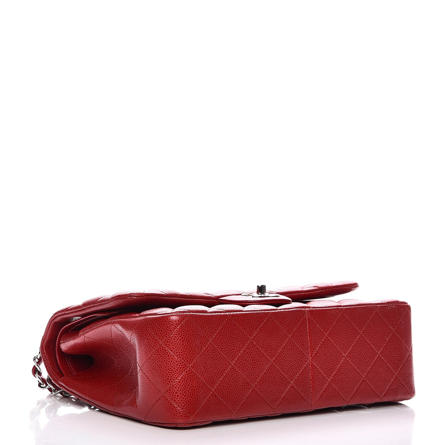 Caviar Quilted Jumbo Double Flap Red