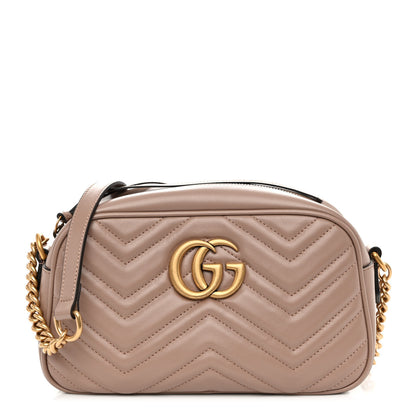 Gucci Calfskin Matelasse Small GG Marmont Chain Shoulder Bag Porcelain Rose 1 of 10