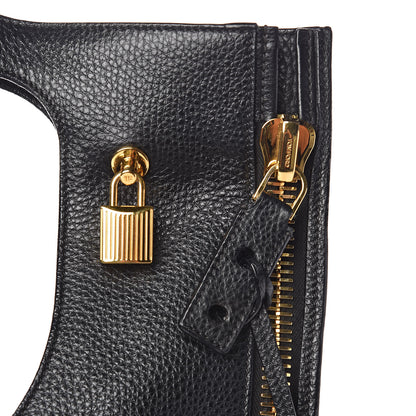 Tom Ford Ramskin Large Alix Padlock Zip Shoulder Bag Black 10 of 10