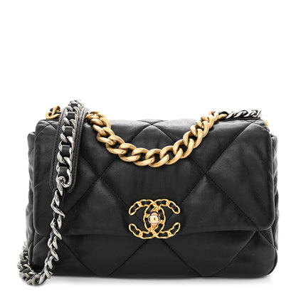 Chanel Lambskin Quilted Medium Chanel 19 Flap Black 1 of 10