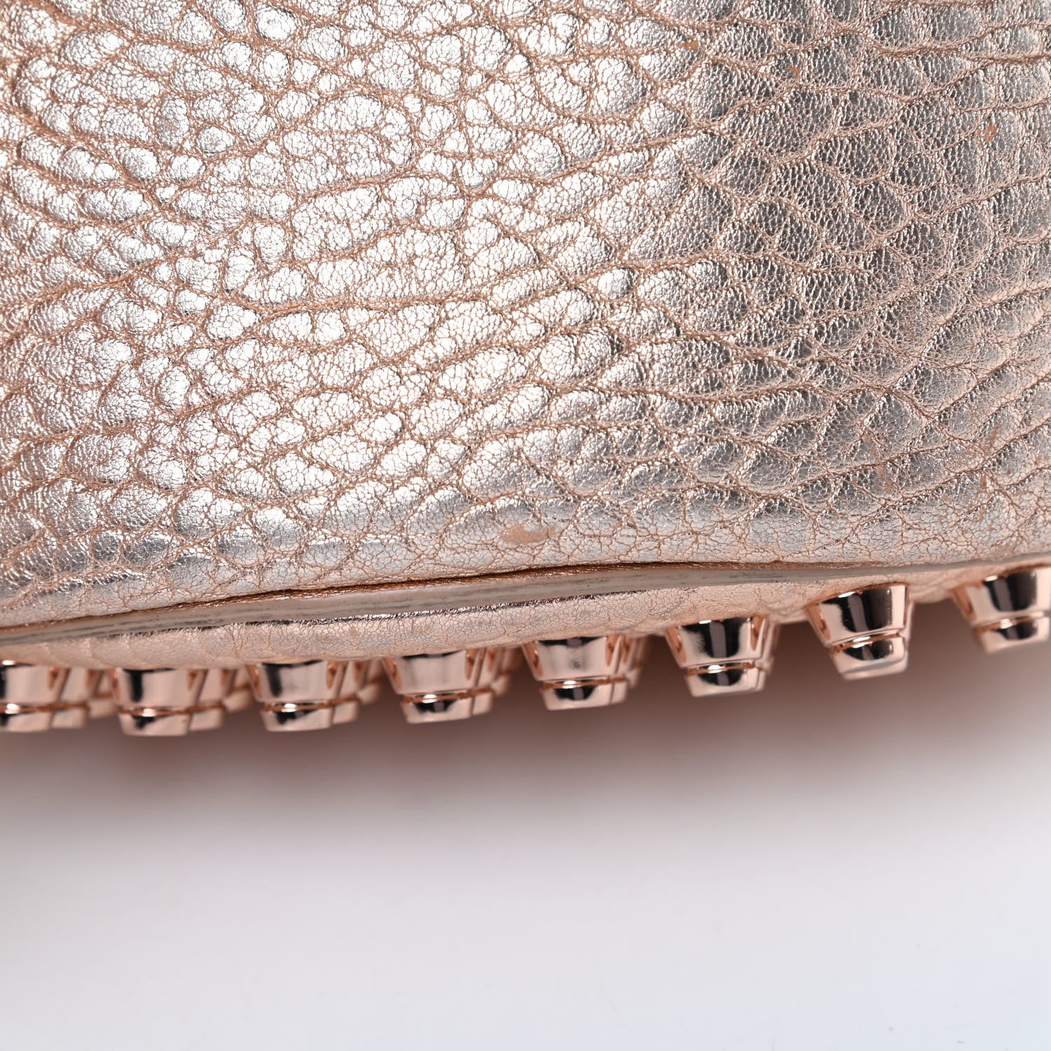 Alexander Wang Metallic Pebbled Lambskin Diego Bucket Bag Rose Gold 13 of 13