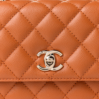 Chanel Caviar Quilted Mini Coco Handle Flap Light Brown 8 of 11