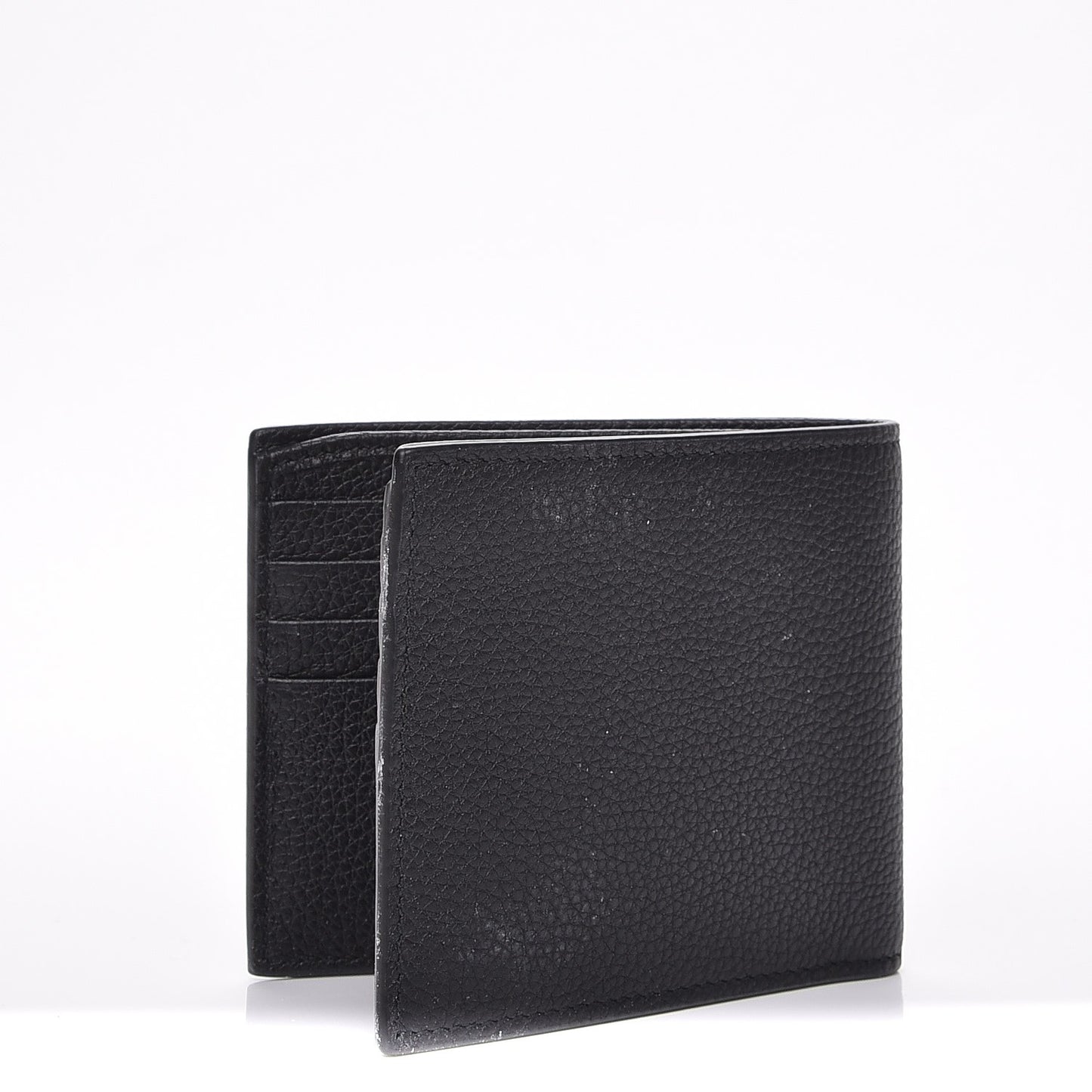 Cripto Calfskin Logo Bi-Fold Wallet Black Grege