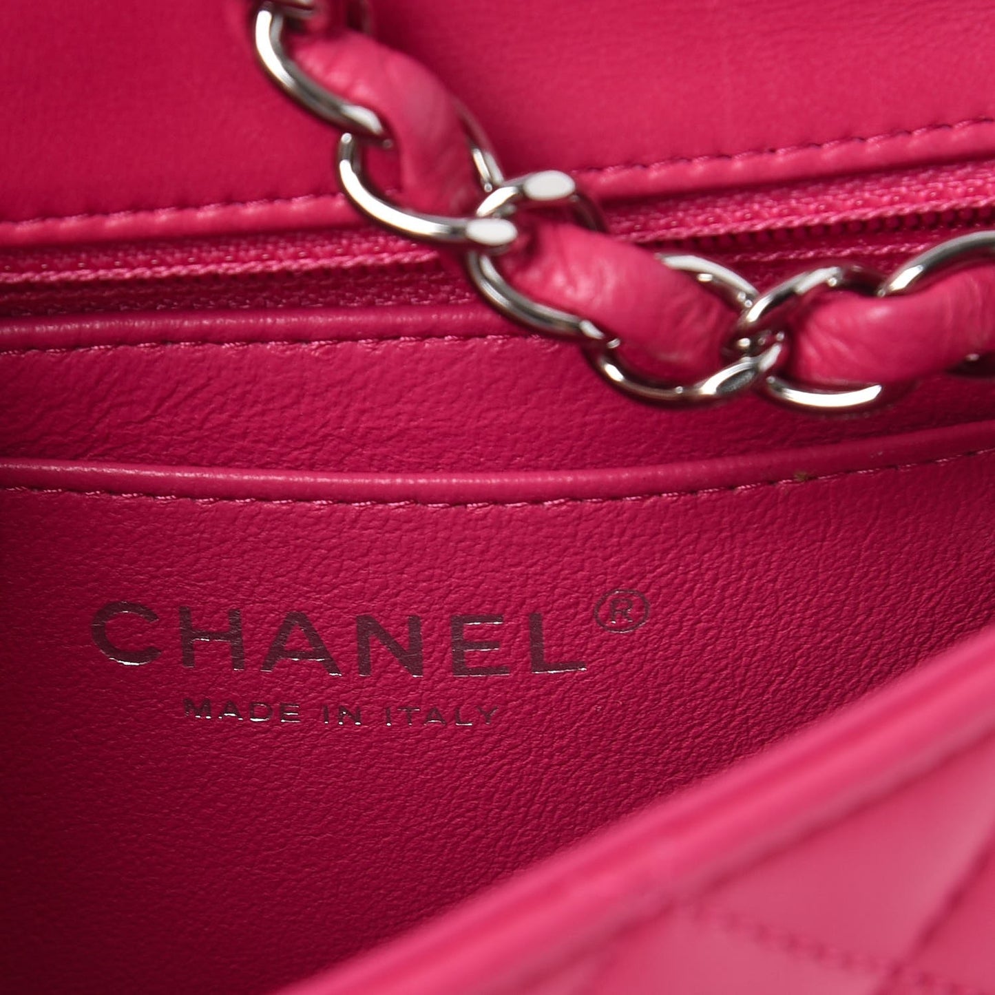 Lambskin Quilted Mini Rectangular Flap Pink