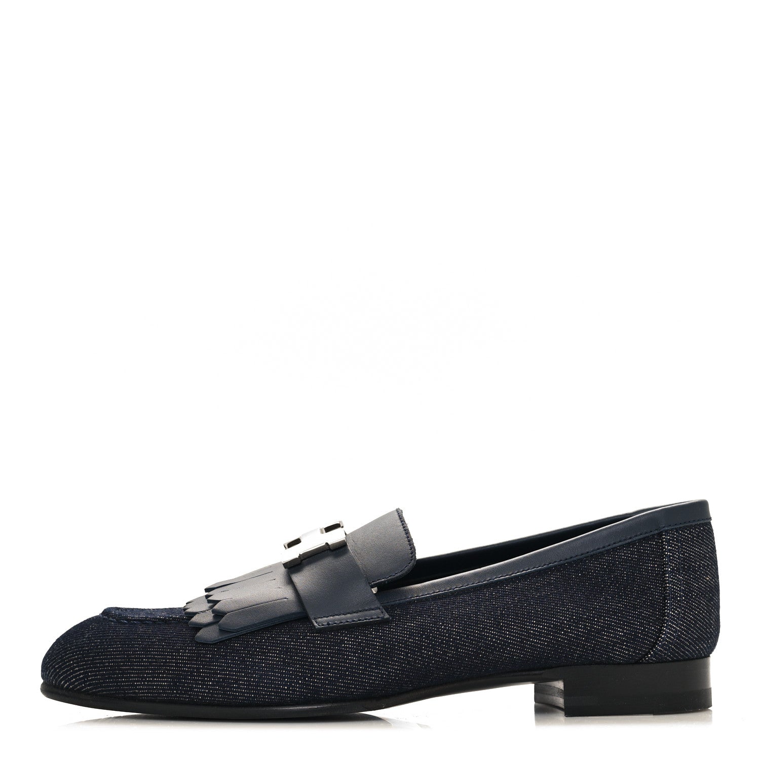 Hermes Denim Womens Royal Loafers 35.5 Bleu Brut Marine 1 of 9