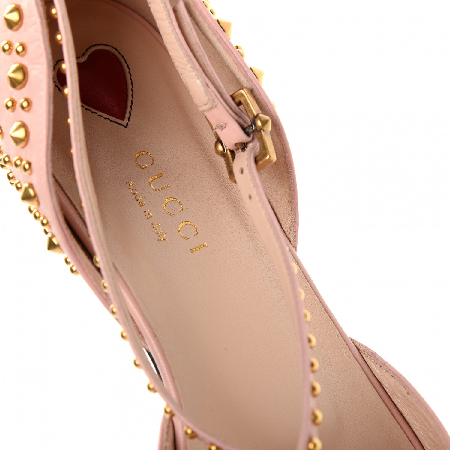 Gucci Malaga Kid Studded Pointed Toe Unia Flats 37 Perfect Pink 8 of 11