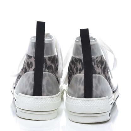 Christian Dior Canvas Leopard Print Mens B23 High Top Sneakers 45 White 7 of 10