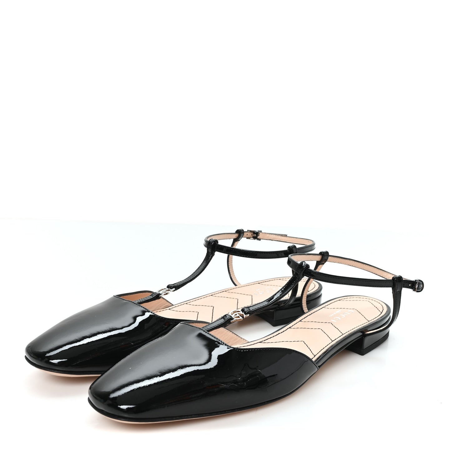 Vernice Crystal Double G Ballet Flat 40 Black