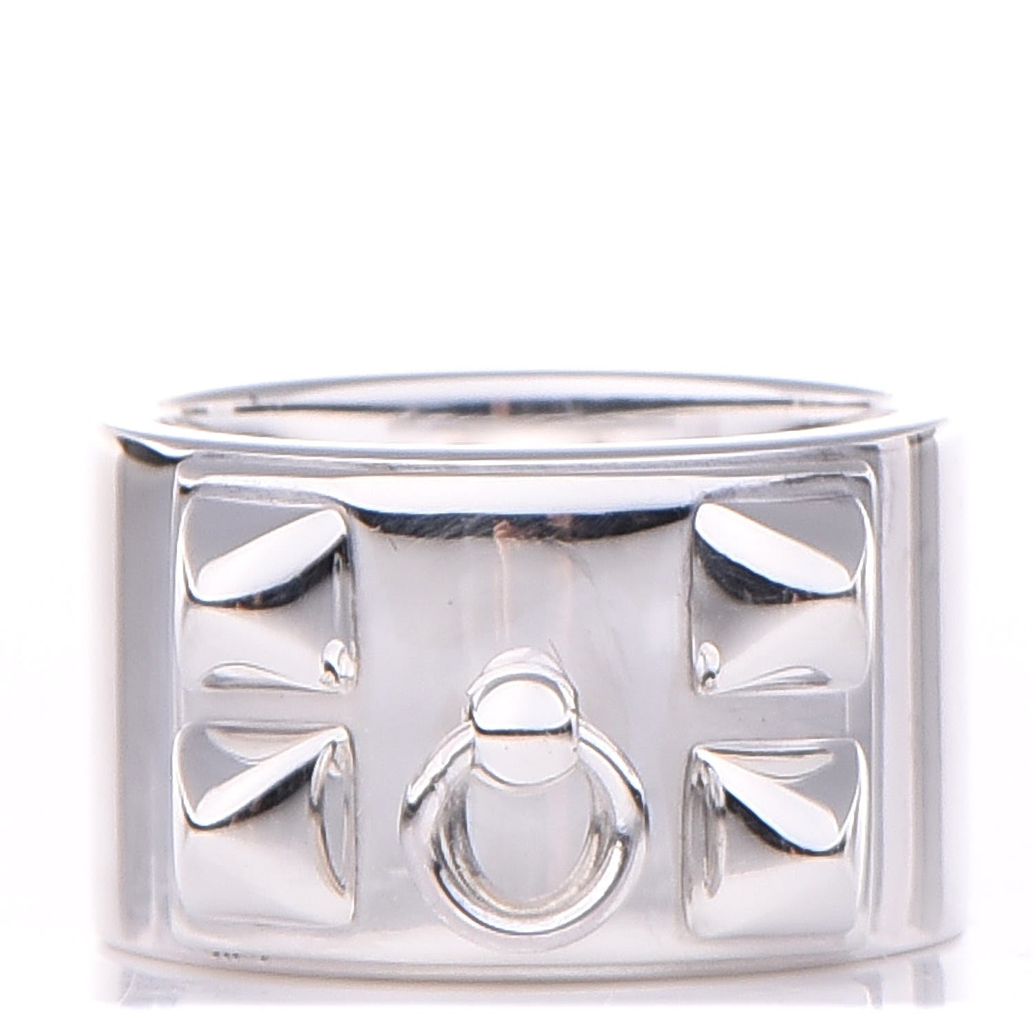 Hermes Sterling Silver Collier De Chien CDC Ring 51 5.75 1 of 6