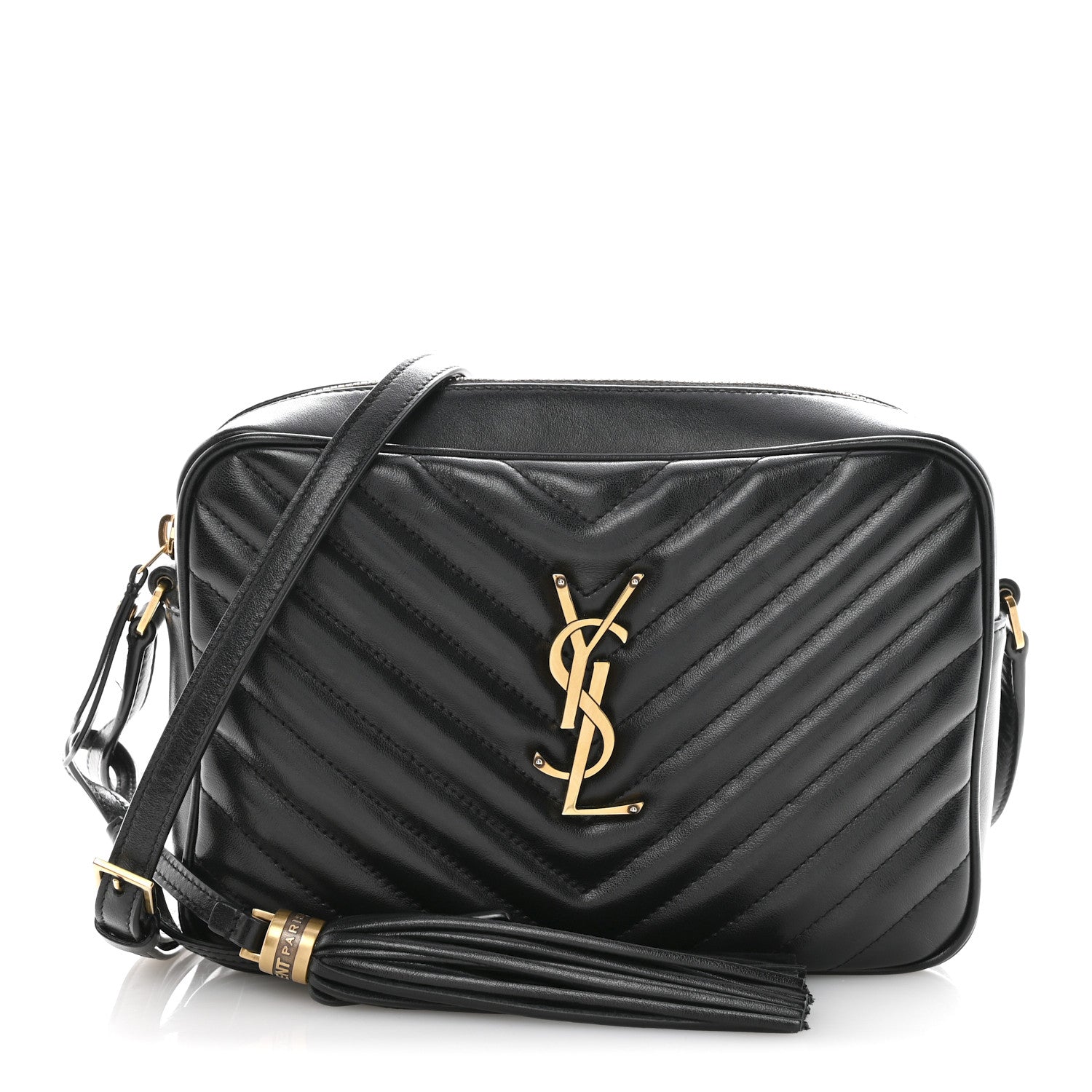 Saint Laurent Calfskin Matelasse Monogram Lou Camera Bag Black 1 of 14