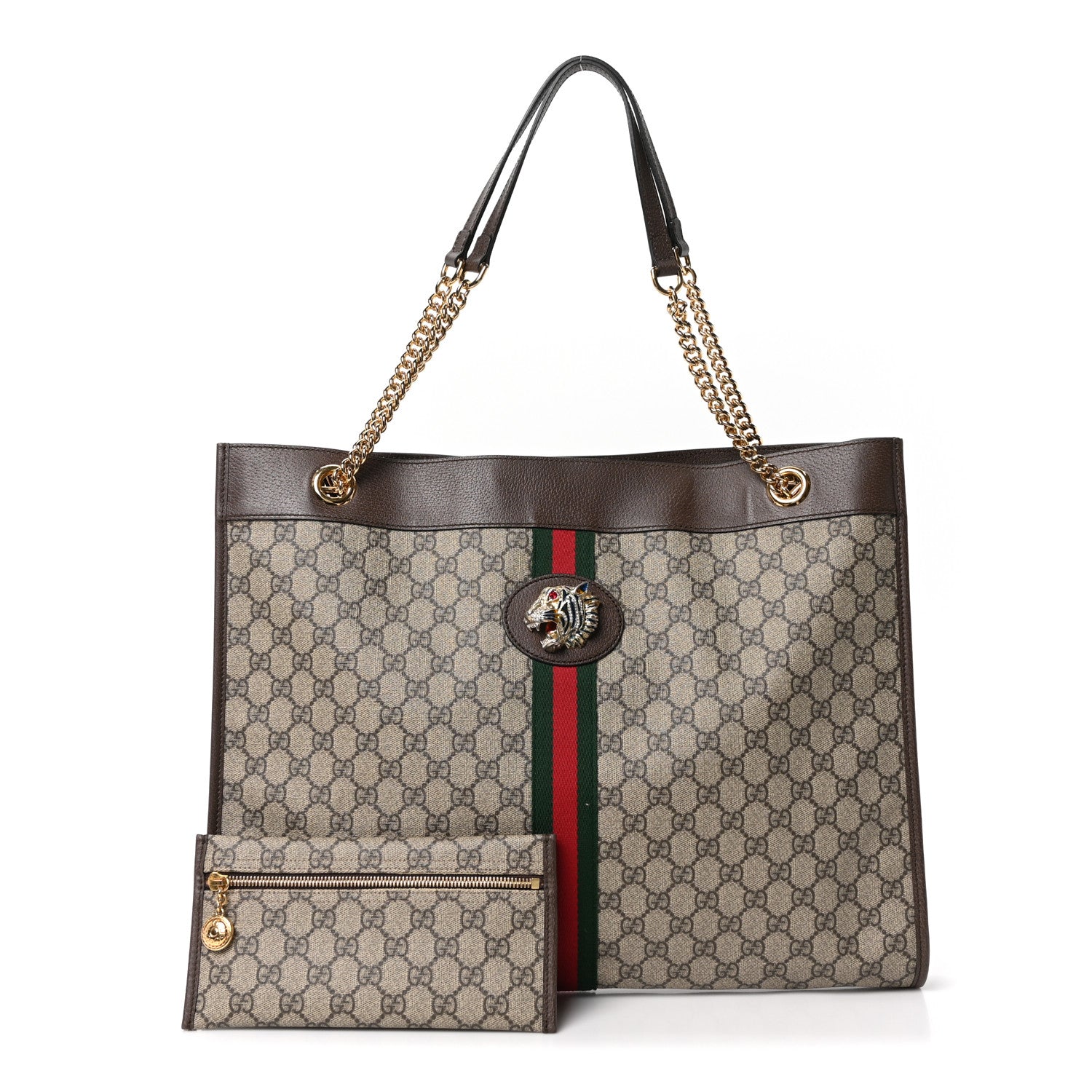 Gucci GG Supreme Monogram Large Rajah Chain Tote Beige New Acero 3 of 11