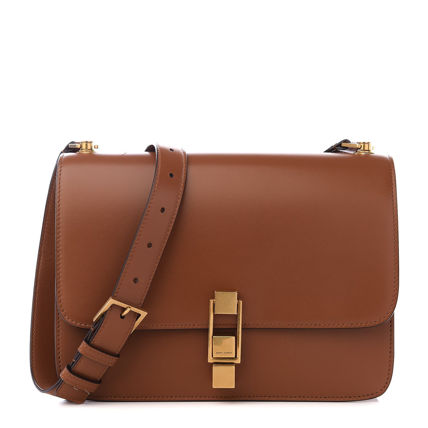 Saint Laurent Smooth Calfskin Carre Satchel Brown 1 of 10
