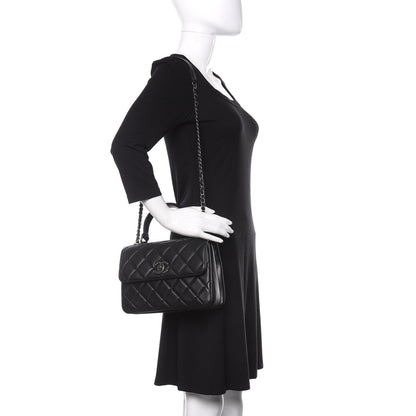 Chanel Lambskin Quilted Small Trendy CC Dual Handle Flap Bag Black 2 of 10