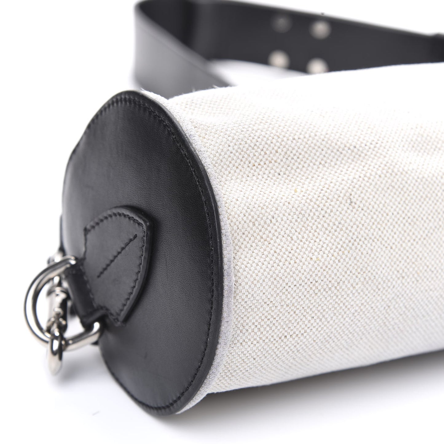 Calfskin Linen The Barrel Bag Black
