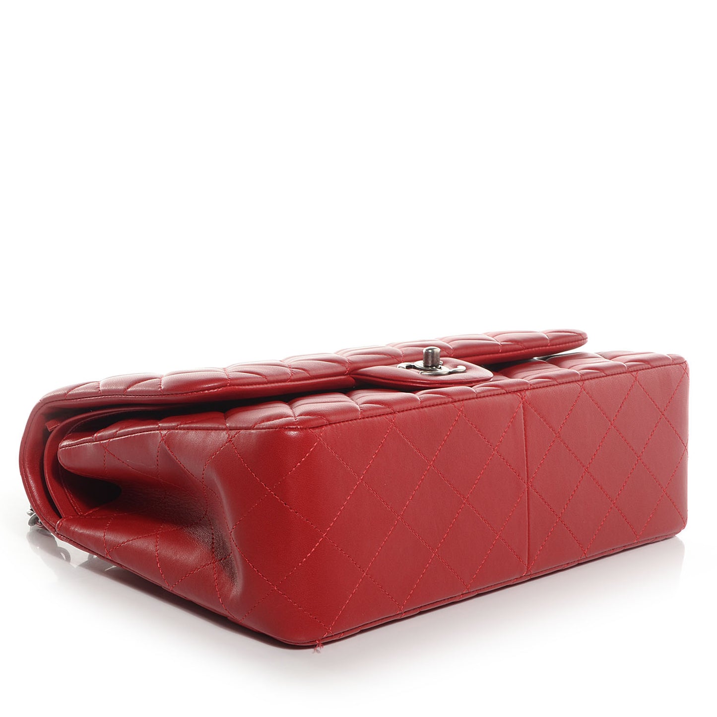 Lambskin Jumbo Double Flap Red