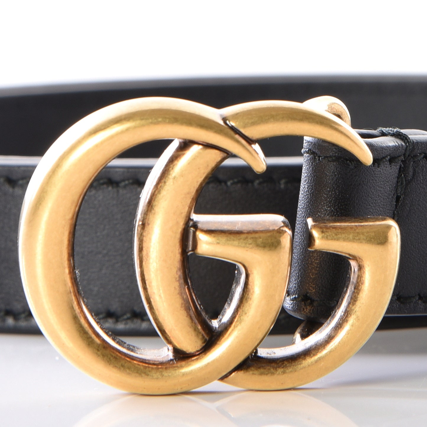 Calfskin Double G 20mm Belt 80 32 Black