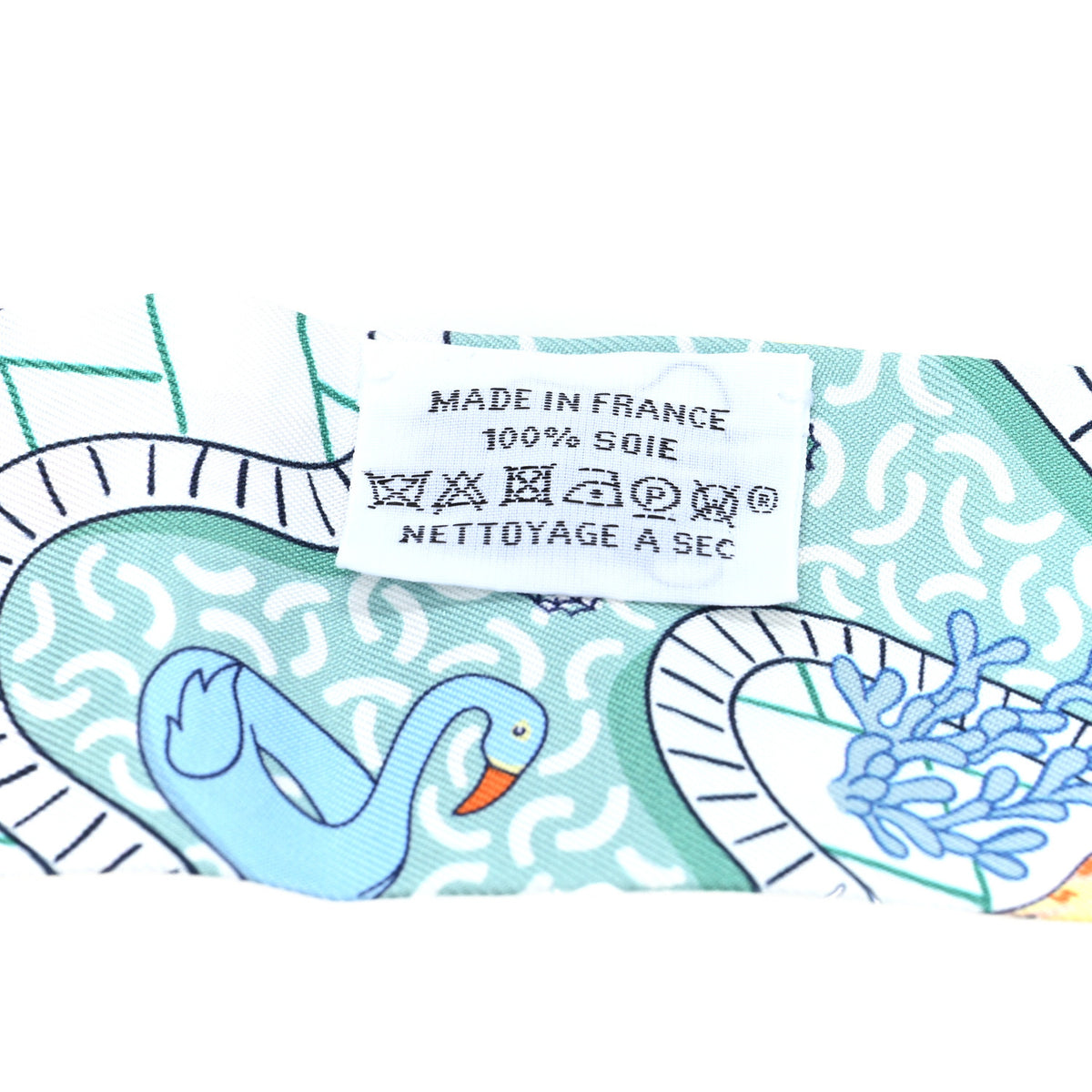 Hermes Silk Splash Park Twilly Vert De Gris Jaune Bleu 3 of 3