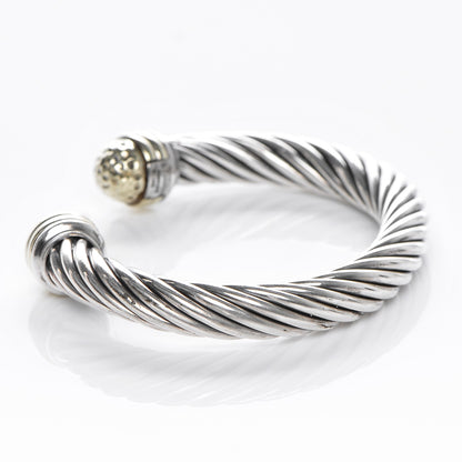 David Yurman Sterling Silver 14K Yellow Gold 10mm Cable Classics Bracelet 3 of 4