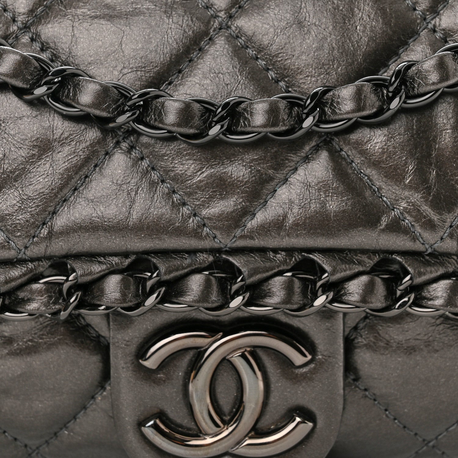 Chanel Metallic Aged Calfskin Quilted Small Chain Me Flap Black 8 of 12
