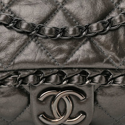 Chanel Metallic Aged Calfskin Quilted Small Chain Me Flap Black 8 of 12