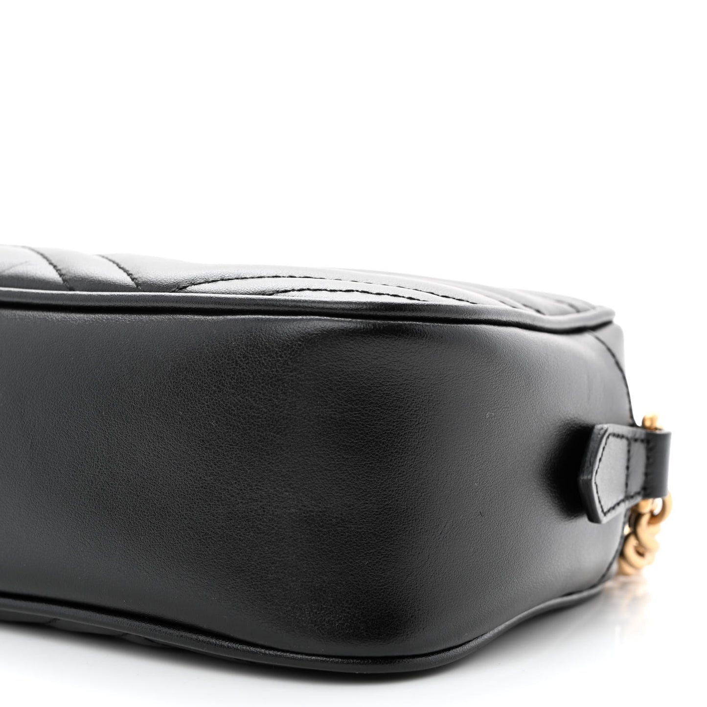Calfskin Matelasse Small GG Marmont Chain Shoulder Bag Black