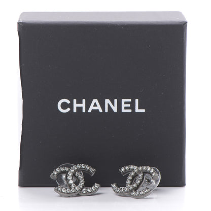 Chanel Ruthenium Crystal CC Earrings 6 of 6