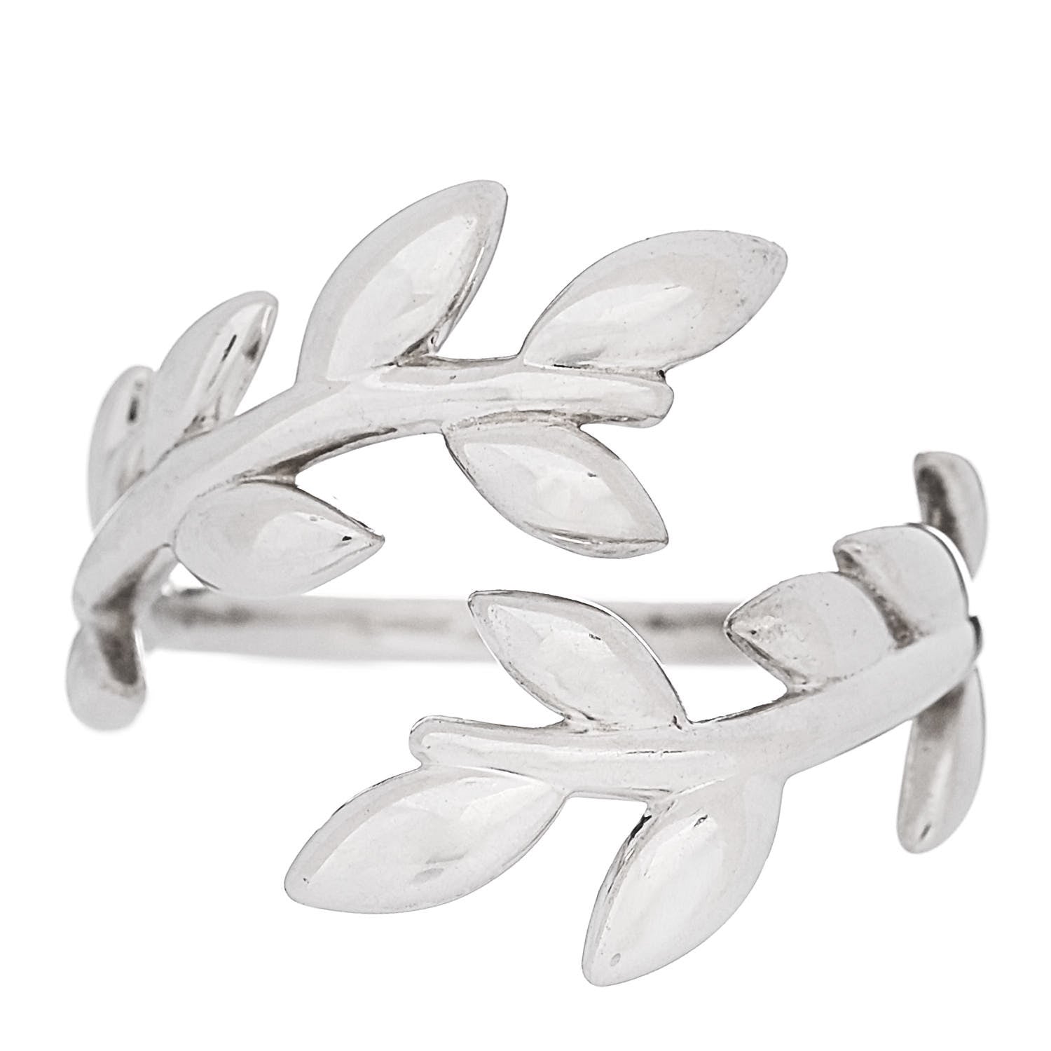Tiffany Sterling Silver Paloma Picasso Olive Leaf Band Ring 52 6 1 of 5