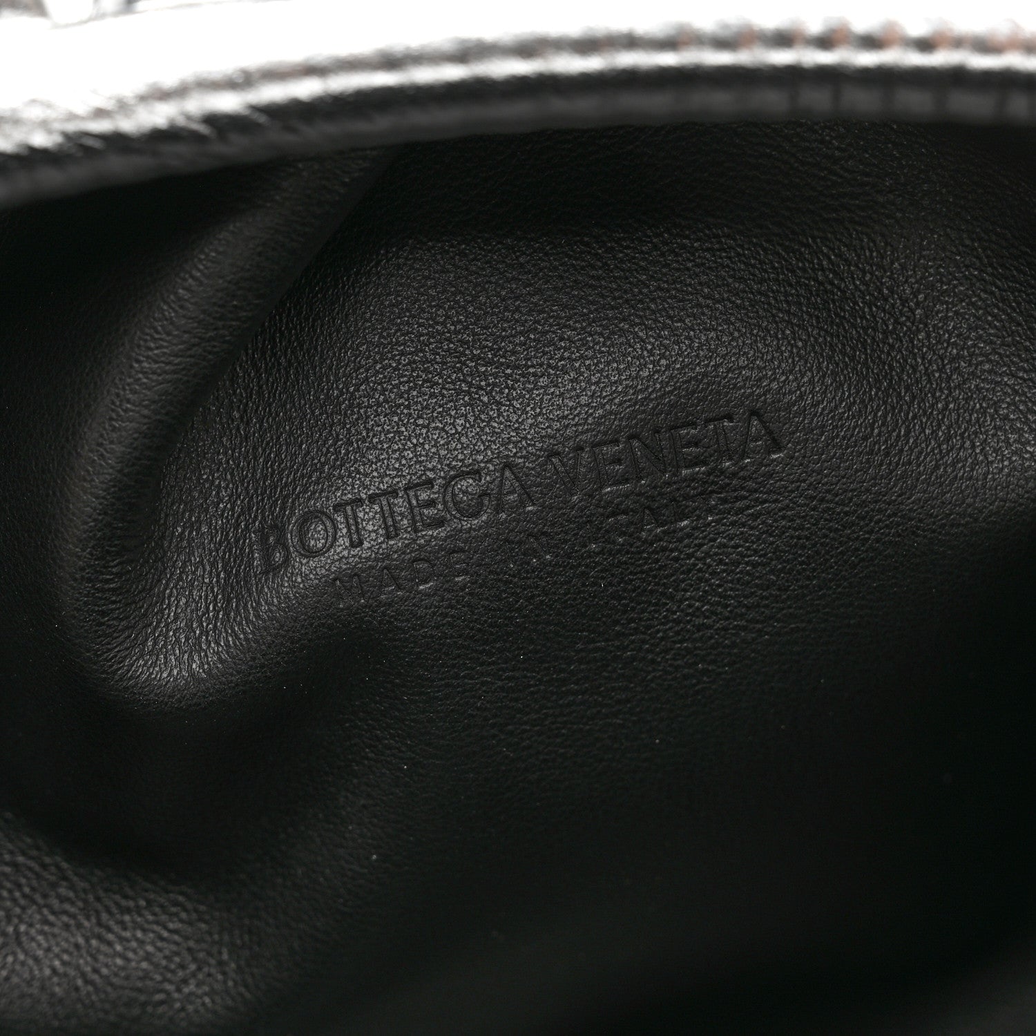 Bottega Veneta Metallic Bark Calfskin Embossed The Pouch Oversized Clutch Silver 6 of 9