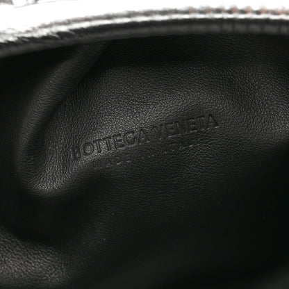 Bottega Veneta Metallic Bark Calfskin Embossed The Pouch Oversized Clutch Silver 6 of 9