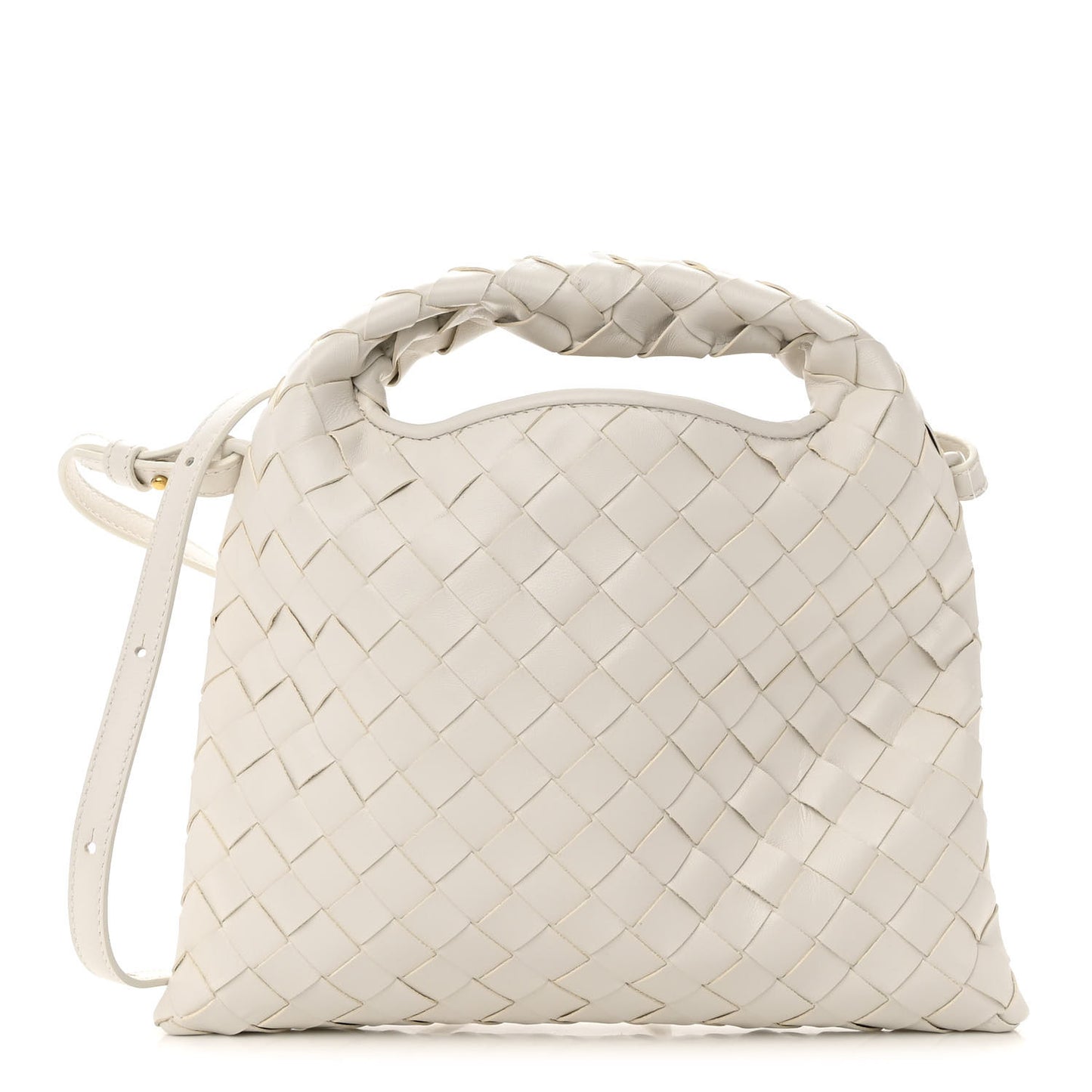 Calfskin Intrecciato Mini Hop White
